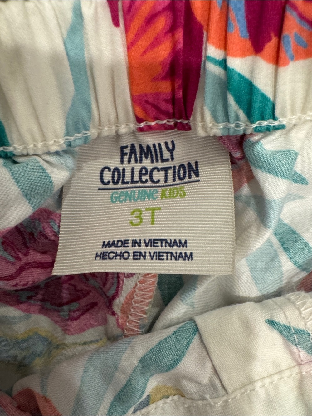 Girls White Floral Cutout Romper with Pink & Teal Leaves - Picture 3 of 4